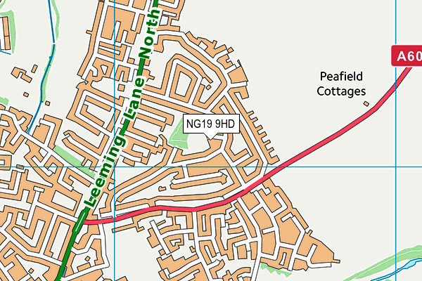 NG19 9HD map - OS VectorMap District (Ordnance Survey)