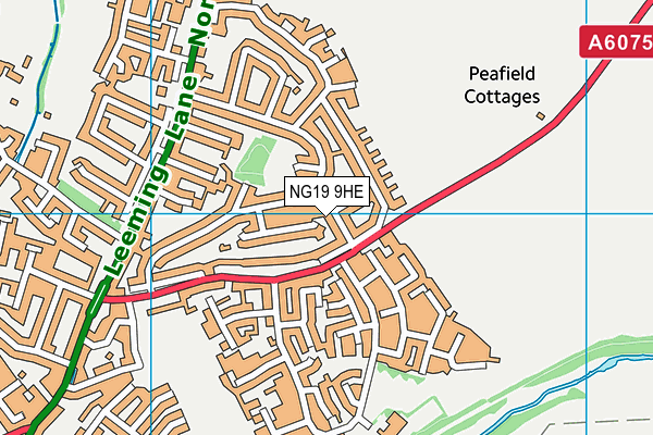 NG19 9HE map - OS VectorMap District (Ordnance Survey)