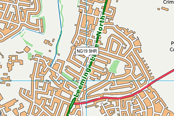 NG19 9HR map - OS VectorMap District (Ordnance Survey)