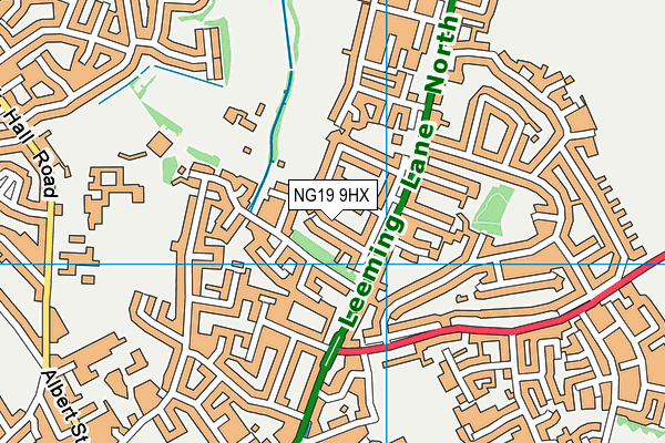 NG19 9HX map - OS VectorMap District (Ordnance Survey)