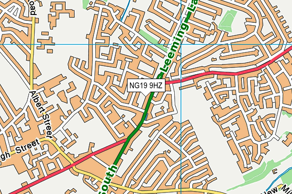 NG19 9HZ map - OS VectorMap District (Ordnance Survey)