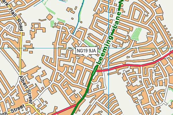 NG19 9JA map - OS VectorMap District (Ordnance Survey)