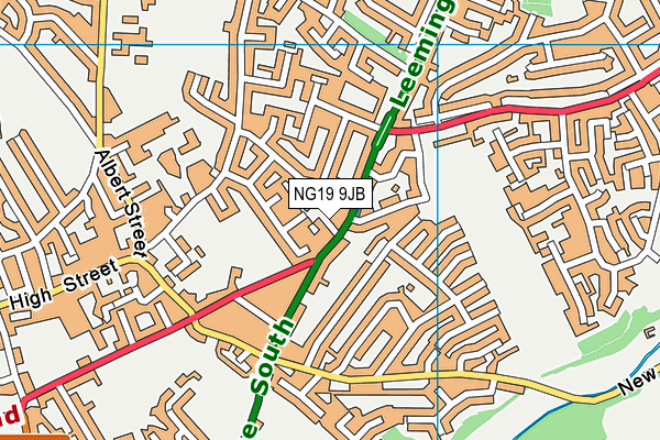 NG19 9JB map - OS VectorMap District (Ordnance Survey)