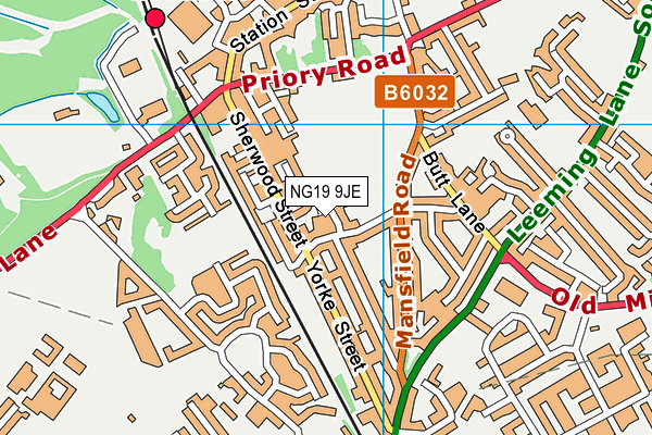 NG19 9JE map - OS VectorMap District (Ordnance Survey)