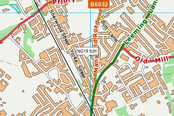 NG19 9JH map - OS VectorMap District (Ordnance Survey)