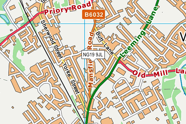 Yeoman Hill Park map (NG19 9JL) - OS VectorMap District (Ordnance Survey)