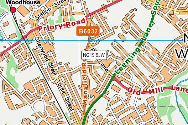 NG19 9JW map - OS VectorMap District (Ordnance Survey)