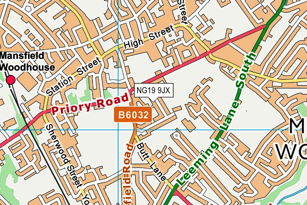 NG19 9JX map - OS VectorMap District (Ordnance Survey)