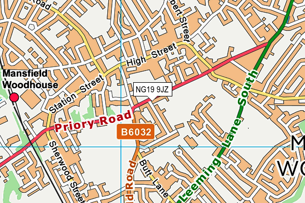 NG19 9JZ map - OS VectorMap District (Ordnance Survey)