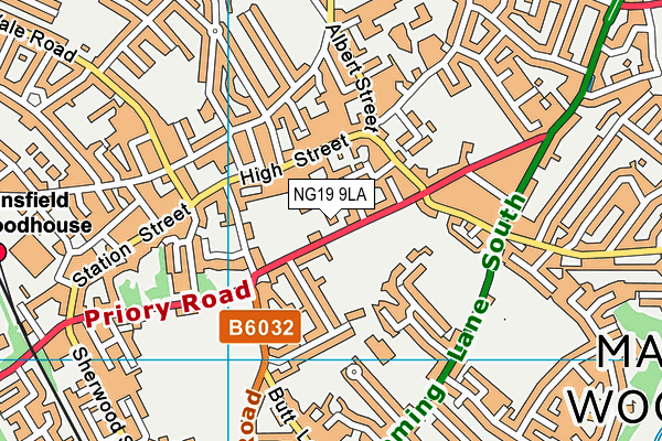 NG19 9LA map - OS VectorMap District (Ordnance Survey)