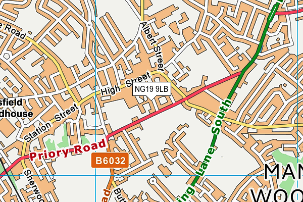 NG19 9LB map - OS VectorMap District (Ordnance Survey)