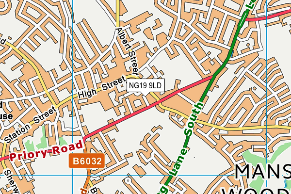 NG19 9LD map - OS VectorMap District (Ordnance Survey)