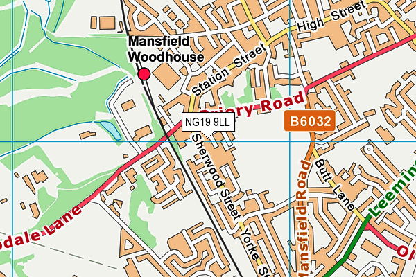 NG19 9LL map - OS VectorMap District (Ordnance Survey)