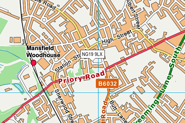 NG19 9LX map - OS VectorMap District (Ordnance Survey)