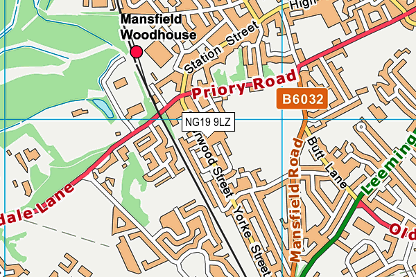 NG19 9LZ map - OS VectorMap District (Ordnance Survey)