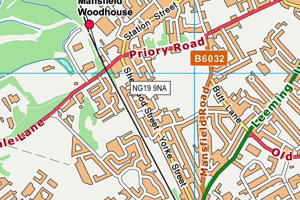 NG19 9NA map - OS VectorMap District (Ordnance Survey)