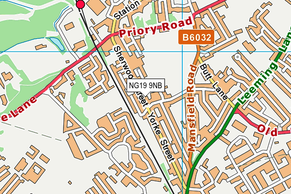 NG19 9NB map - OS VectorMap District (Ordnance Survey)