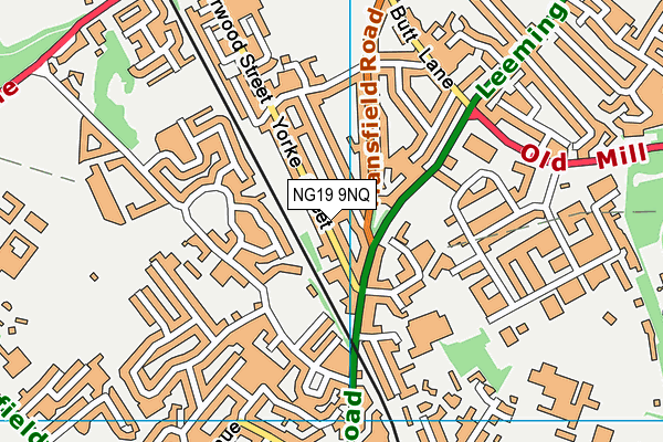 NG19 9NQ map - OS VectorMap District (Ordnance Survey)