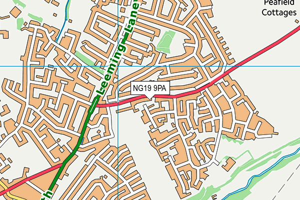NG19 9PA map - OS VectorMap District (Ordnance Survey)
