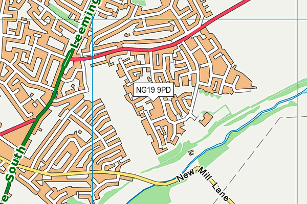 NG19 9PD map - OS VectorMap District (Ordnance Survey)