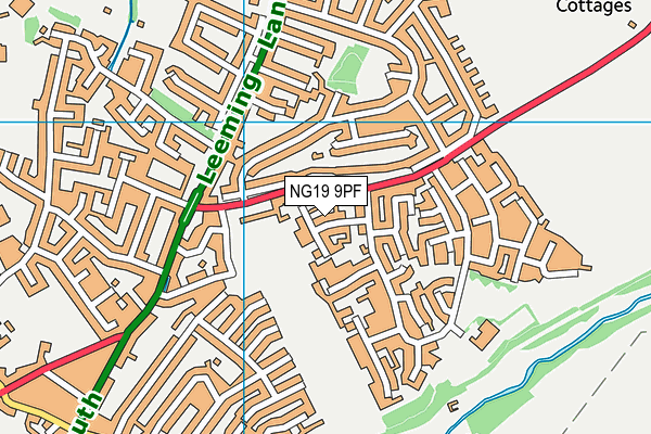 NG19 9PF map - OS VectorMap District (Ordnance Survey)