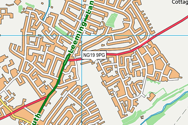 NG19 9PG map - OS VectorMap District (Ordnance Survey)