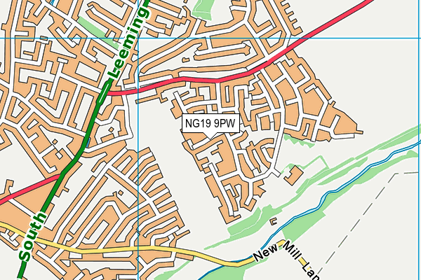 NG19 9PW map - OS VectorMap District (Ordnance Survey)