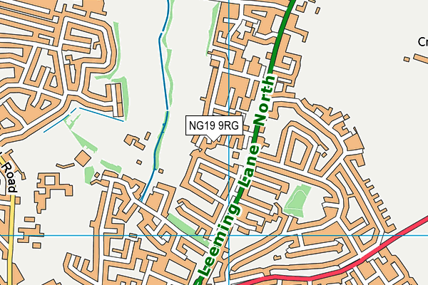 NG19 9RG map - OS VectorMap District (Ordnance Survey)