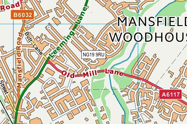 NG19 9RU map - OS VectorMap District (Ordnance Survey)