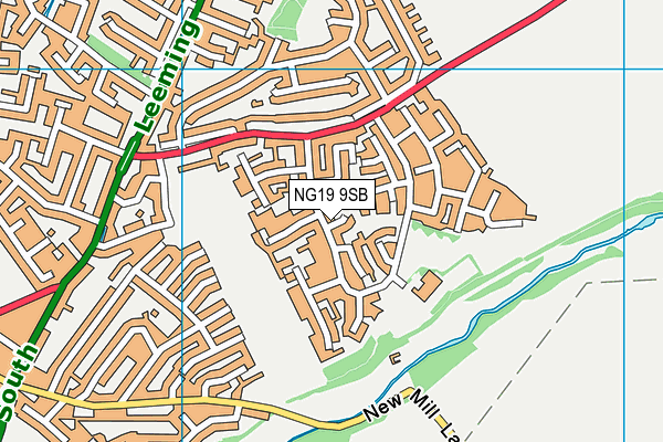 NG19 9SB map - OS VectorMap District (Ordnance Survey)