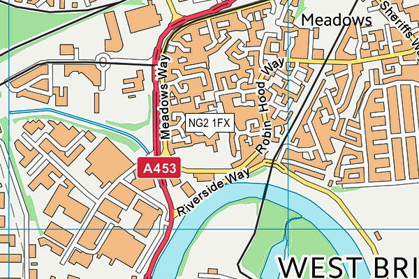 NG2 1FX map - OS VectorMap District (Ordnance Survey)