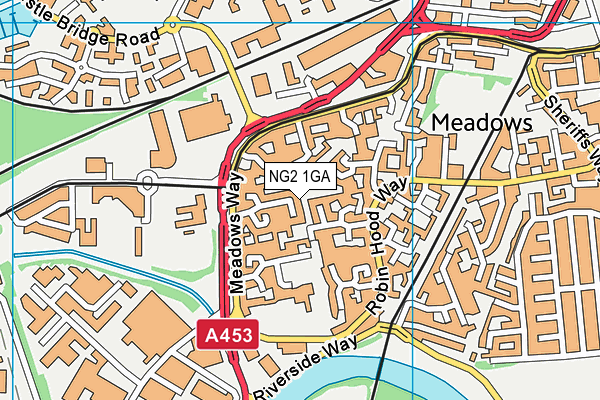 NG2 1GA map - OS VectorMap District (Ordnance Survey)