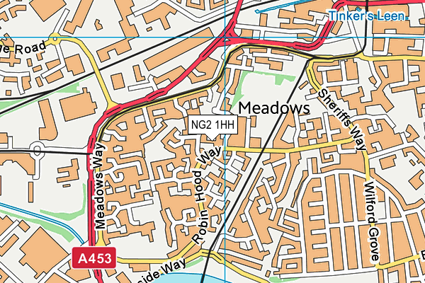 NG2 1HH map - OS VectorMap District (Ordnance Survey)