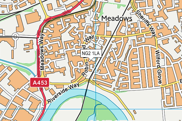NG2 1LA map - OS VectorMap District (Ordnance Survey)