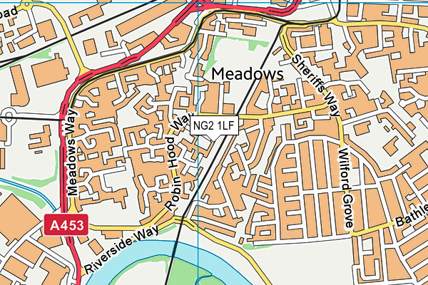 NG2 1LF map - OS VectorMap District (Ordnance Survey)