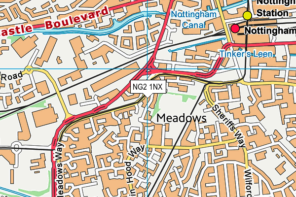 NG2 1NX map - OS VectorMap District (Ordnance Survey)
