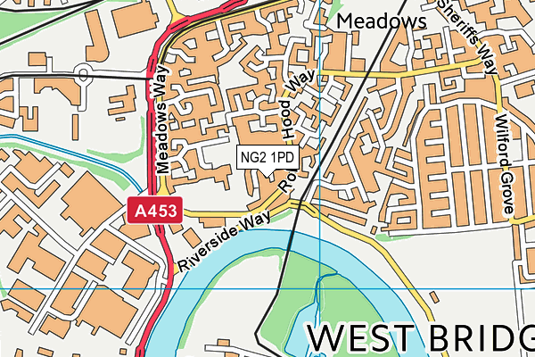 NG2 1PD map - OS VectorMap District (Ordnance Survey)