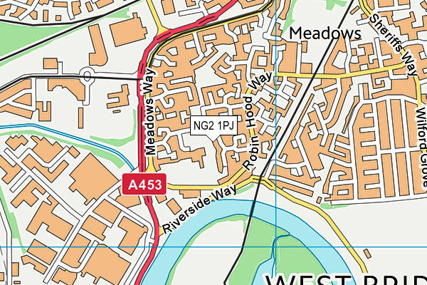 NG2 1PJ map - OS VectorMap District (Ordnance Survey)