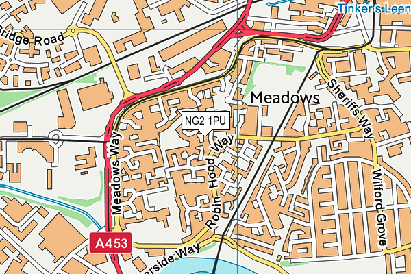 NG2 1PU map - OS VectorMap District (Ordnance Survey)