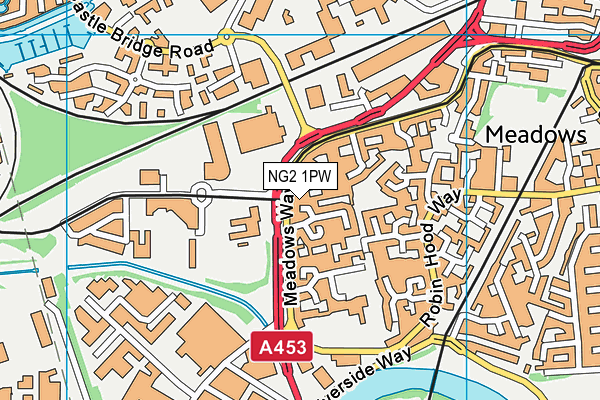 NG2 1PW map - OS VectorMap District (Ordnance Survey)