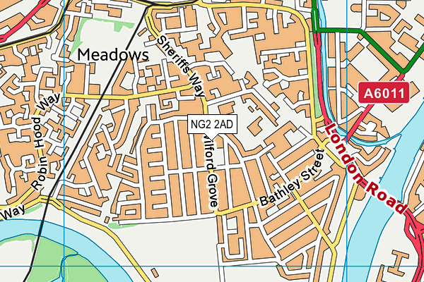 NG2 2AD map - OS VectorMap District (Ordnance Survey)