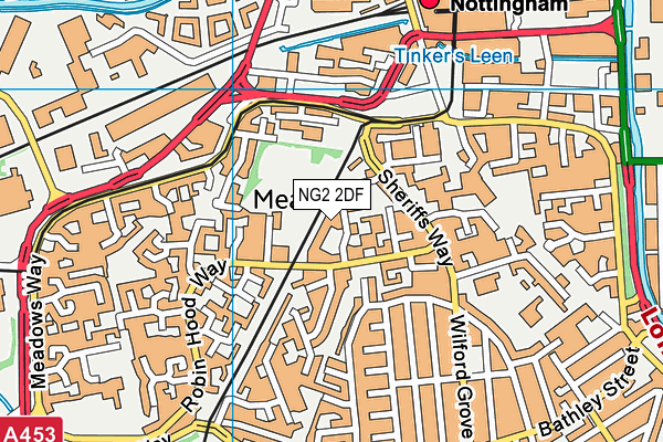 NG2 2DF map - OS VectorMap District (Ordnance Survey)