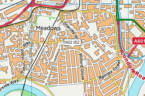 NG2 2EZ map - OS VectorMap District (Ordnance Survey)
