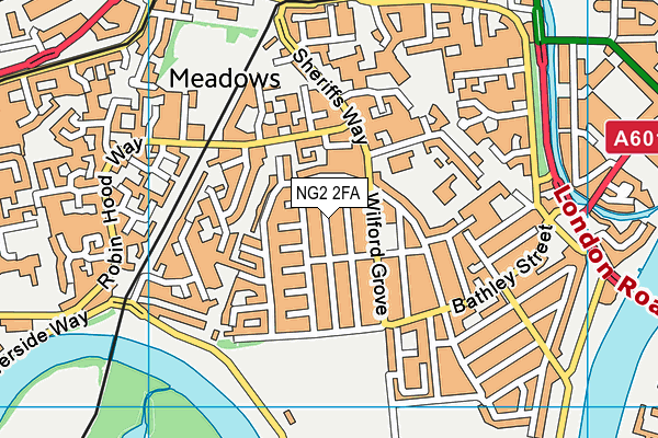 NG2 2FA map - OS VectorMap District (Ordnance Survey)