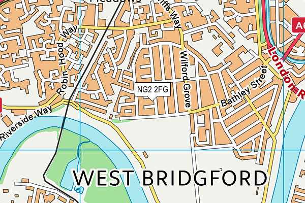 NG2 2FG map - OS VectorMap District (Ordnance Survey)
