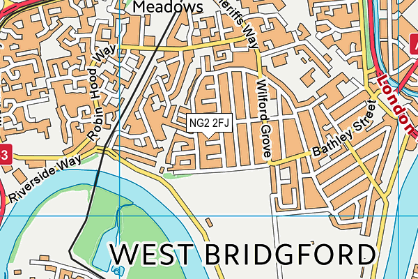 NG2 2FJ map - OS VectorMap District (Ordnance Survey)