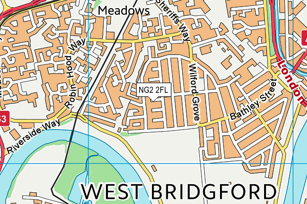 NG2 2FL map - OS VectorMap District (Ordnance Survey)