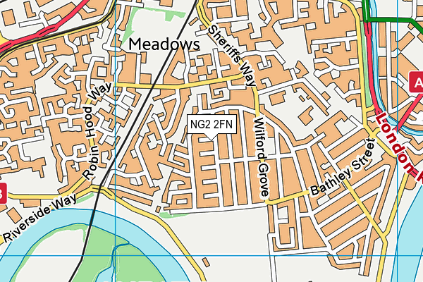 NG2 2FN map - OS VectorMap District (Ordnance Survey)