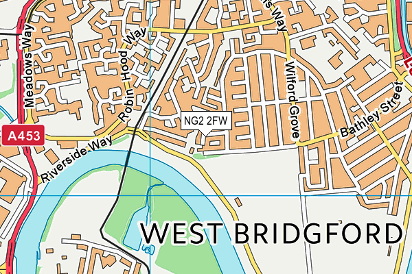 NG2 2FW map - OS VectorMap District (Ordnance Survey)