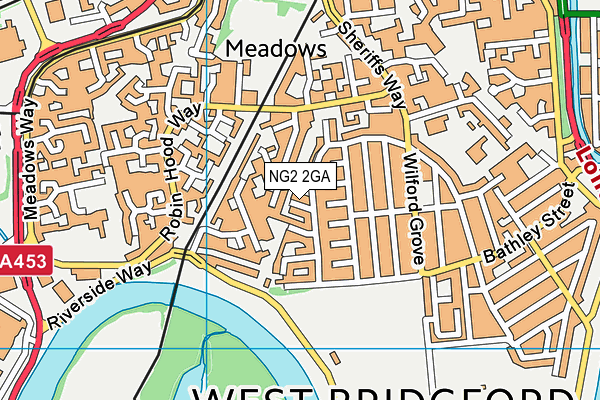 NG2 2GA map - OS VectorMap District (Ordnance Survey)